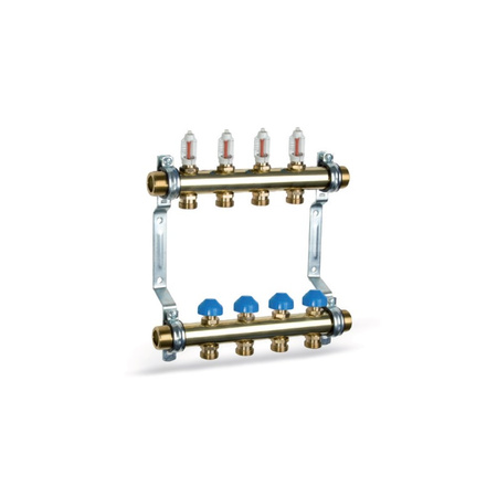 Rozdzielacz mosiądz, zasilanie góra 0-4l/min , powrót dół M 30x1,7 HKV2013A-50-1'' 0-4 MS04