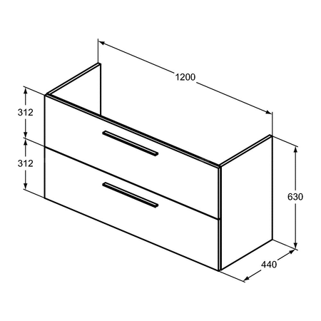 I.LIFE A SZAFKA 2 DRWS 120CM WHT MTT