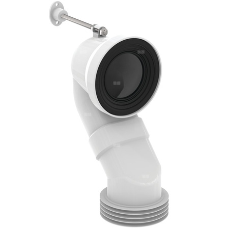 Kolanko 90 st. dł. 90mm z mocowaniem