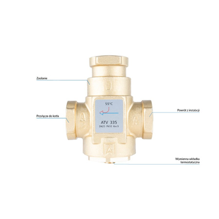 Zawór bezpieczeństwa AFRISO ATV 335 mosiądz GW x GW 1''