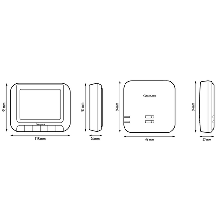 Temostat pokojowy bezprzewodowy SALUS RT520RF, kolor beżowy 230 V z wyświetlaczem