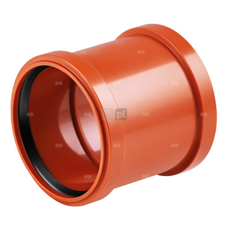 Złączka dwukielichowa MAGNAPLAST KG ERMM, PVC-U (pomarańczowy), DN 110 (ww x ww), do kanalizacji