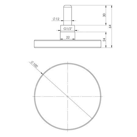 Termometr bimetaliczny AFRISO BiTh fi 100 mm 0…160'C tuleja 40 mm połączenie ax