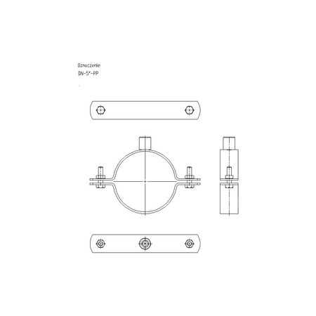 Obejma mocująca masywna NICZUK DN 133-140 mm 5 (ocynk galwaniczny)