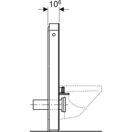 Moduł sanitarny do WC wiszącego GEBERIT Monolith, 1010 mm x 480 mm x 106 mm, regulacja wysokości, front: czarny, bok: czarny