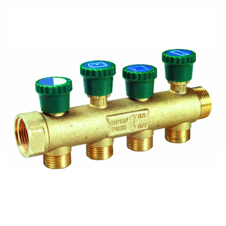 Rozdzielacz hydrauliczny COMAP M22 GW x GZ, odgałęzień: 3 (3/4'') + zawory odcinające