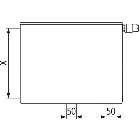 Grzejnik płytowy typ 33 KERMI X2 Plan-Vplus, lewy, z osłoną wym. 905 x 1605 mm, kolor biały, moc 4798 W
