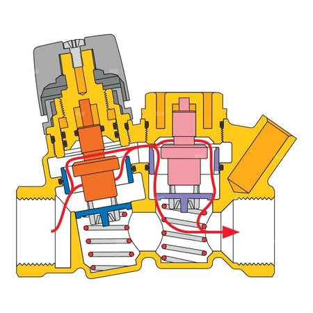 Termostatyczny zawór do cyrkulacji c.w.u.  3/4"