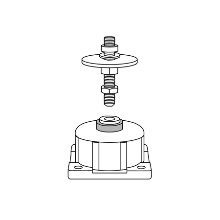 ZNA (31-41 BUF) - zestaw nóżek antywibracyjnych do pomp ciepła 31-41 z wbudowanym buforem (CS3000AWP … MB)