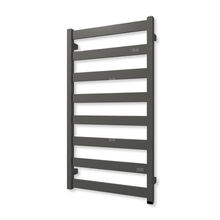 Grzejnik elektryczny TERMA VIVO ONE 910 x 500 mm, kolor szary kurz RAL7037, moc 400 W, podłączenie E1, kabel spiralny z wtyczką szary