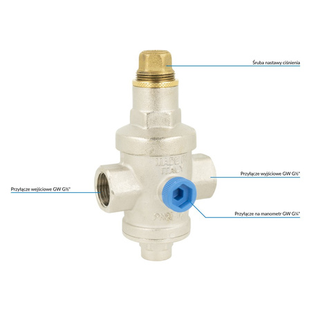 Regulator ciśnienia wody AFRISO BPR, GW 1/2''