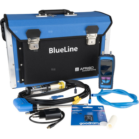 Sensor O2, CO, pomiar ciągu kominowego AFRISO Bluelyzer ST pro, bez drukarki, z walizką