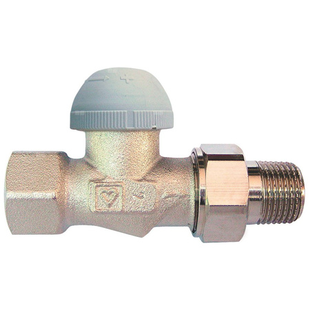 Zawór grzejnikowy termostatyczny HERZ TS-98-V prosty z nastawą wstępną, połączenie 1/2'' (niklowanie)