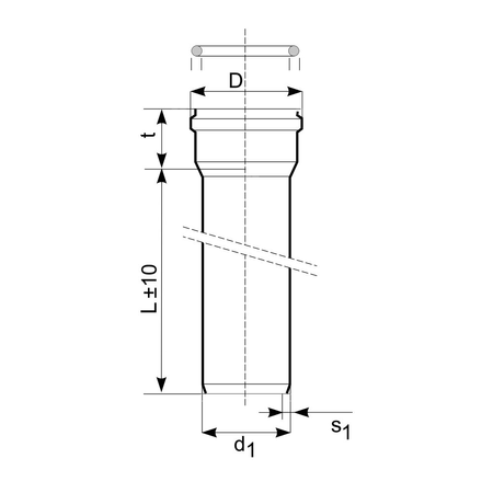 Rura kanalizacyjna zewnętrzna pvc-u MAGNAPLAST KGEL 110 x 1000 x 3.2 z kielichem lita pomarańczowa, klasa C - SN 8