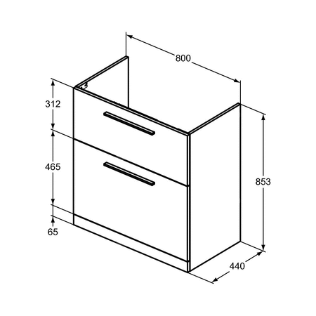 I.LIFE A SZAFKA UNIT 2 DRWS 80CM GRG MTT