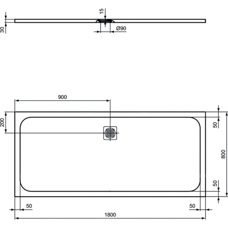 ULTRAFLAT S BRODZIK 180X80 PURE WH