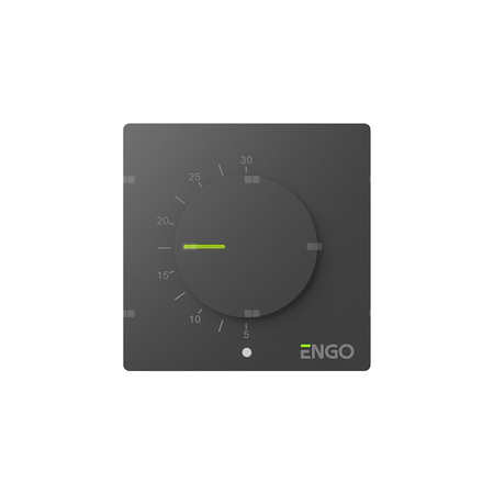 Regulator temperatury, 230V, czarny, dobowy, natynkowy z pokrętłem