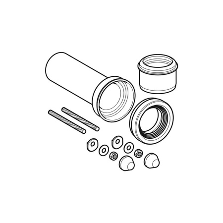 Kielich przejściowy GEBERIT HDPE, PE / polietylen, 110 mm, DN 100 x 90 mm x DN 90 (króciec x mufa wciskowa) z uszczelką