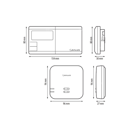 Temostat pokojowy bezprzewodowy SALUS 091FLRFV2, kolor biały 230 V z wyświetlaczem