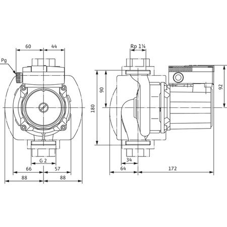 Pompa obiegowa WILO TOP-Z 30/7 EM PN6/10-RG, 2900 obr/min 1 x 230 V 50 Hz, PN 10/10bar