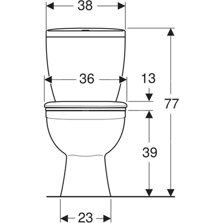 Zestaw stojącej miski WC Koło Idol ze spłuczką nasadzaną, lejowa, wylot poziomy, z deską sedesową