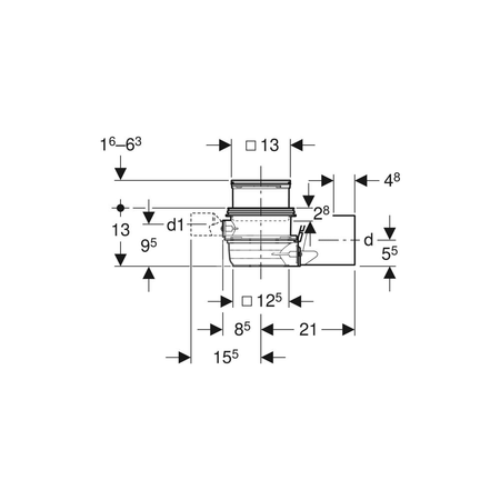 Kratka szczelinowa Geberit do wpustu podłogowego Varino i wpustu Varino 13 x 13 cm