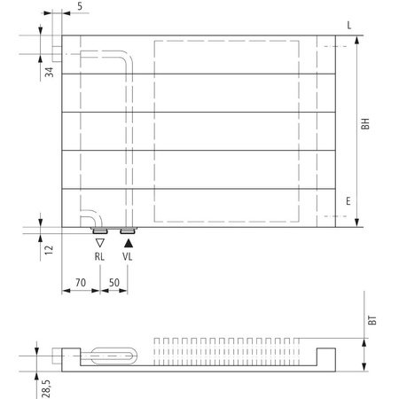 Grzejnik płytowy typ 11 KERMI V-HHV QN555(R), z osłoną wym. 280 x 900 mm, kolor biały, moc 555 W