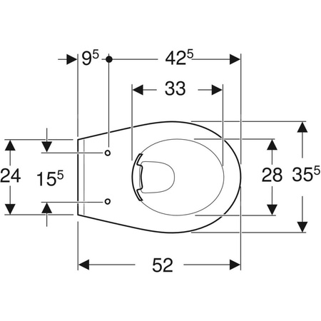 Wisząca miska WC Koło Rekord, lejowa, Rimfree: T=52cm, Biały