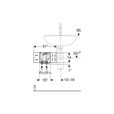 Wężyk kompletny do skrzynki funkcyjnej do baterii stojących Geberit Brenta/Piave