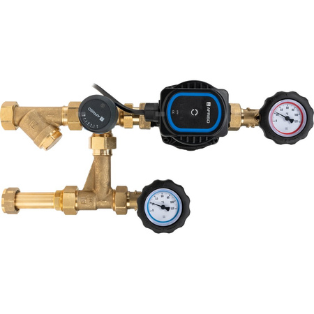 Grupa pompowa AFRISO BPS 996 AP nakrętka x GW 1'' x 3/4'', z zaworem mieszającym, z pompą obiegową AFRISO APH 160 15-7/130 mm