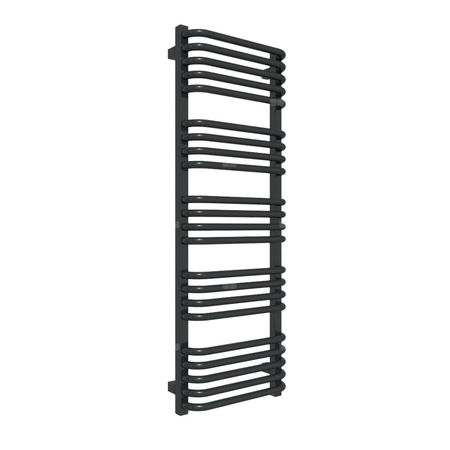 Grzejnik elektryczny TERMA ALEX 400 x 1140 mm, kolor czarny jak kruk RAL9005, moc 400 W, podłączenie E1, kabel prosty bez wtyczki 1,5m czarny