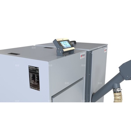 Kocioł na pellet VITECO HEAT NextPell Plus z palnikiem samoczyszczącym Defro zamontowanym od frontu 8 kW z zasobnikiem o pojemności 235 l