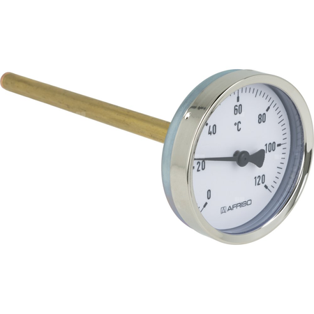 Termometr bimetaliczny AFRISO BiTh fi 63 mm 0…120'C tuleja 150 mm połączenie ax