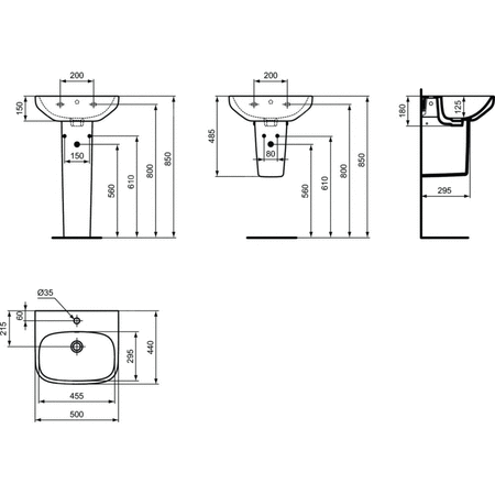 IS I.LIFE A Umywalka 50 WHITE BXD