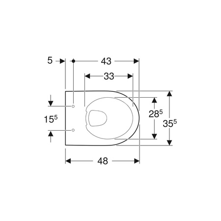 Deska sedesowa Geberit Selnova, mocowanie od góry: Wolne opadanie=Nie, Zawiasy wypinane=Nie, Mocowanie=Od góry, Biały / Błyszczący