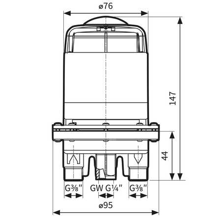 Odpowietrznik automatyczny AFRISO Flow-Control 3/K HT GW cynkowy fi 3/4''x1/4''