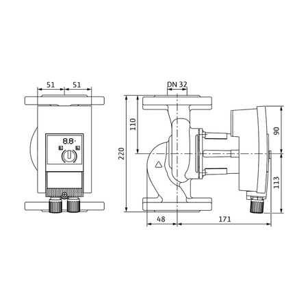 Pompa obiegowa WILO Yonos MAXO 32/0,5-10 PN6/10 1 x 230 V 50/60 Hz, PN 6/10bar