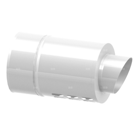 Zakończenie poziome systemu TWIN JEREMIAS TWIN35 stal nierdzewna fi 80/125 mm, dł. 250 mm