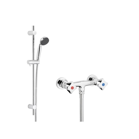 Bateria natryskowa ścienna KFA Armatura STANDARD, kolor chrom