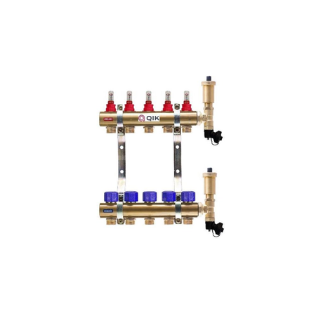 Rozdzielacz mosiężny do OP z przepływ. - QIK STANDARD II C- 11 sekcji