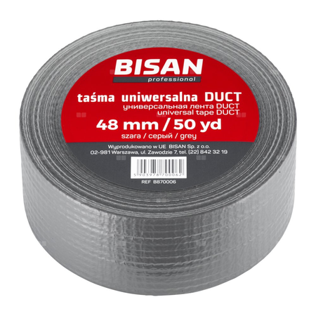 Taśma uniwersalna DUCT 48 mm / 50 mb szara