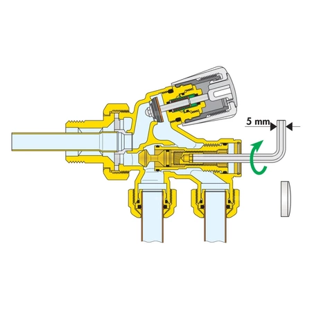 Zawór grzejnikowy przystosowany do montażu głowicy termostatycznej lub siłownika elektrotermicznego 1" lewe