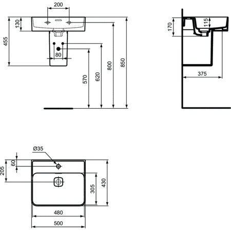 STRADA II UMYWALKA 50 CM