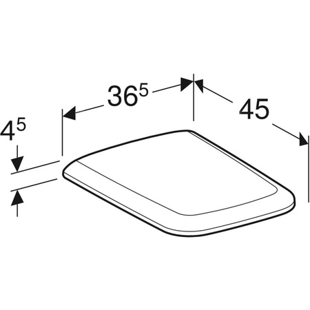 Deska sedesowa Geberit iCon Square: Wolne opadanie=Tak, Zawiasy wypinane=Nie, Mocowanie=Od góry, Biały / Błyszczący