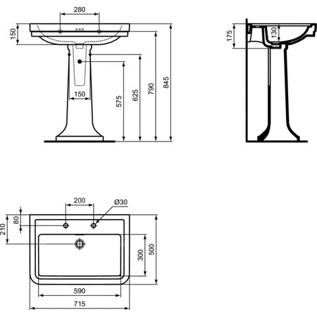 CALLA UMYWALKA 71.5X50 2TH OF WHT