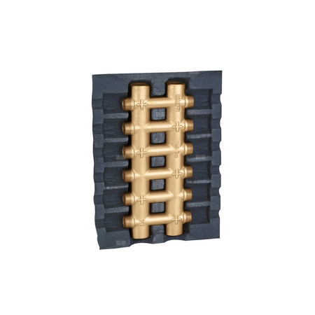 Rozdzielacz podwójny - monoblok z izolacją 6 wyjść + 6, 1"