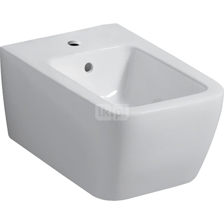 Geberit iCon Square Bidet wiszący, B35cm, H26cm, T54cm, ukryte mocowania, z przelewem, z otworem na baterie, KeraTect