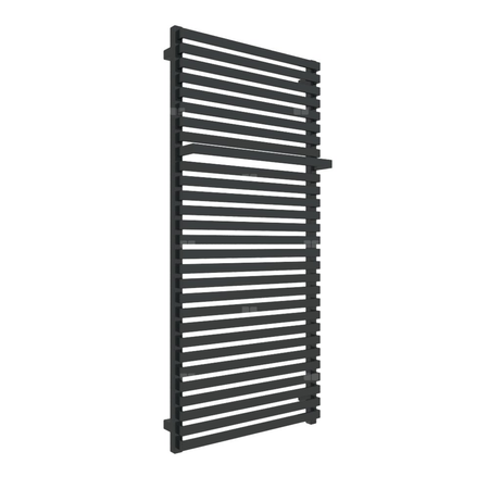 Grzejnik elektryczny TERMA CITY ONE 600 x 1320 mm, kolor czarny jak kruk RAL9005, moc 800 W, podłączenie E8, kabel prosty bez wtyczki 1,5m czarny