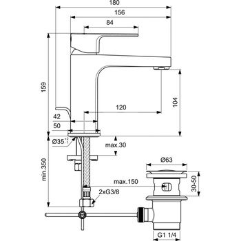 CERAFINE D BATERIA UMYWALKOWA H105 RMTD 5LPM PU/M