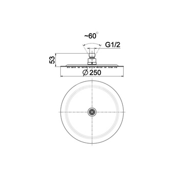 Głowica natryskowa KFA Armatura 250, pudełko, kolor chrom owalny